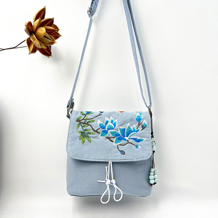 Buddha Stones Embroidered Camellia Epiphyllum Gardenia Sakura Flowers Crossbody Bag Shoulder Bag Cellphone Bag - image 26
