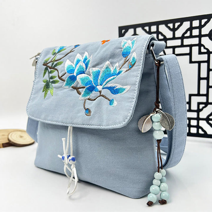 Buddha Stones Embroidered Camellia Epiphyllum Gardenia Sakura Flowers Crossbody Bag Shoulder Bag Cellphone Bag - image 25
