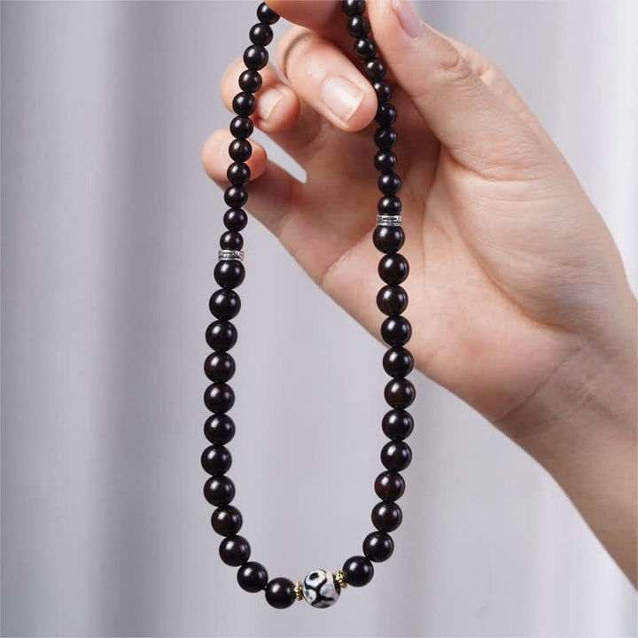 Buddha Stones Tibet Ebony Wood Dzi Bead Balance Double Wrap Bracelet - image 4