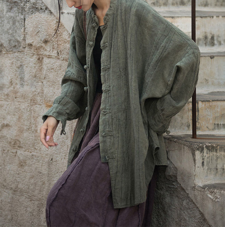 Buddha Stones Tie Dye Frog-Button Long Sleeve Zen Meditation Open Front Jacket - image 18