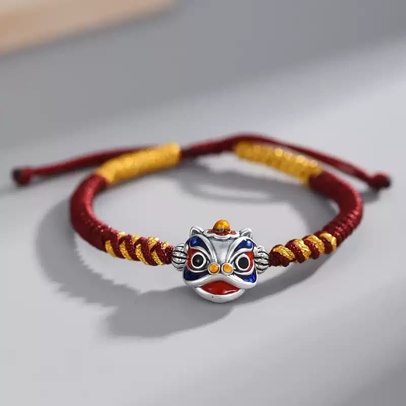 Buddha Stones Handmade Dancing Lion Luck Braided String Bracelet - Red(Wrist Circumference 14-21cm) - image 8