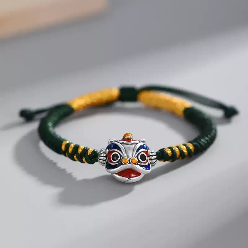 Buddha Stones Handmade Dancing Lion Luck Braided String Bracelet - Green(Wrist Circumference 14-21cm) - image 9