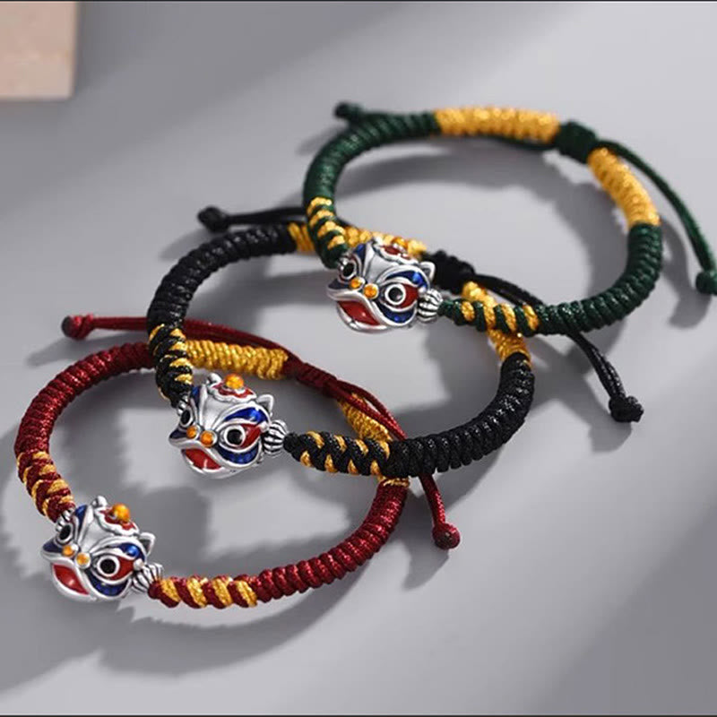 Buddha Stones Handmade Dancing Lion Luck Braided String Bracelet - image 1
