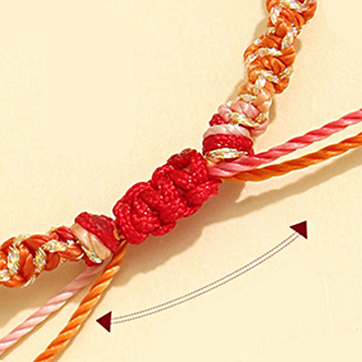 Buddha Stones Strawberry Quartz Pink Crystal Prehnite White Agate Bead Healing Rope Bracelet - image 4