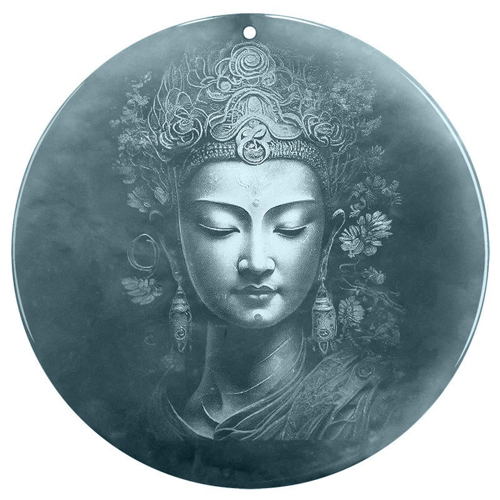 Buddha Stones Kwan Yin Avalokitesvara Jade Abundance String Necklace Pendant - image 6