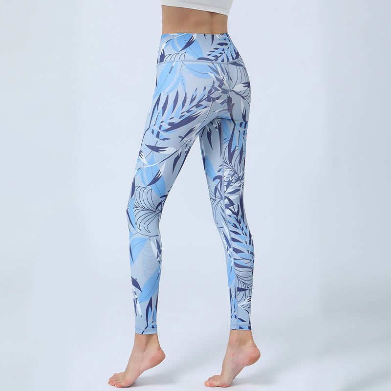 Buddha Stones Flowers Leaves Print Sports Fitness Yoga High Waist Leggings Women's Yoga Pants - image 11