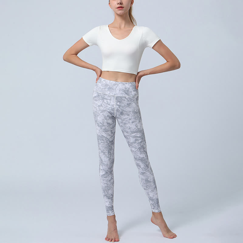 Buddha Stones Flowers Leaves Print Sports Fitness Yoga High Waist Leggings Women's Yoga Pants - image 14