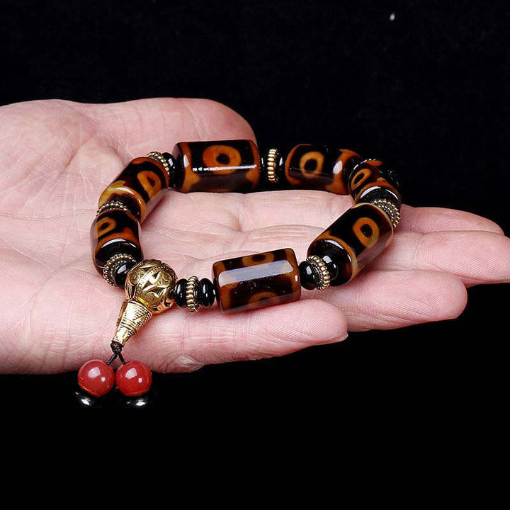 Buddha Stones Tibetan Nine-Eye Dzi Bead Fortune Charm Bracelet - image 4