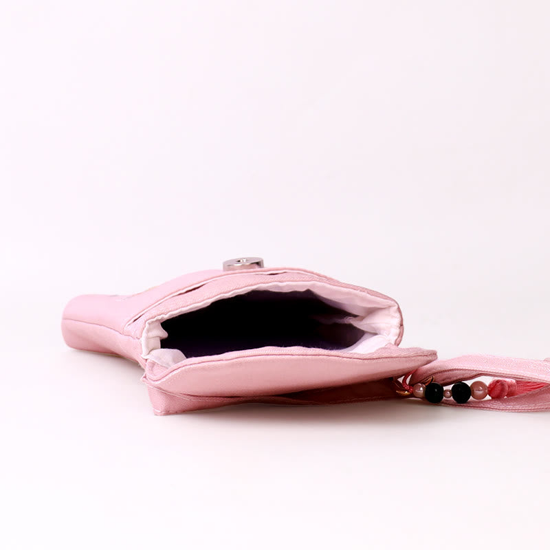 Buddha Stones Small Embroidered Flowers Crossbody Bag Shoulder Bag Double Layer Cellphone Bag - image 3