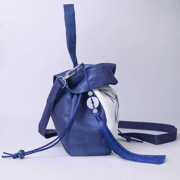 Buddha Stones Suzhou Embroidery Camellia Magnolia Peony Lotus Silk Tote Crossbody Bag Shoulder Bag Handbag - image 5