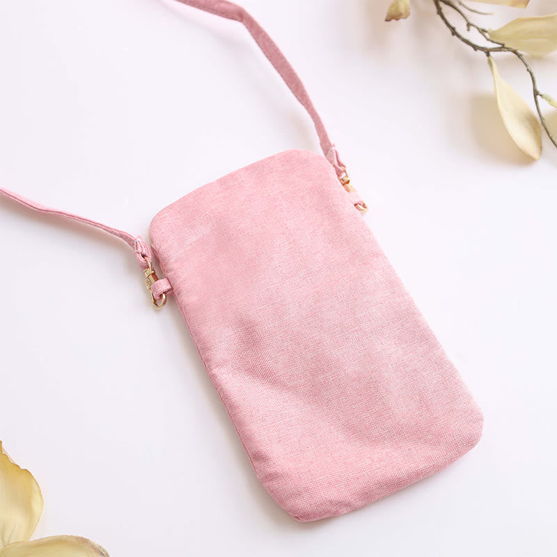 Buddha Stones Small Embroidered Flowers Crossbody Bag Shoulder Bag Cellphone Bag 11*20cm - image 10