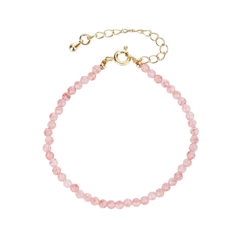 Buddha Stones Strawberry Quartz Prehnite Peridot Lazurite Lapis Lazuli Pink Crystal Tourmaline Healing Chain Bracelet - image 4