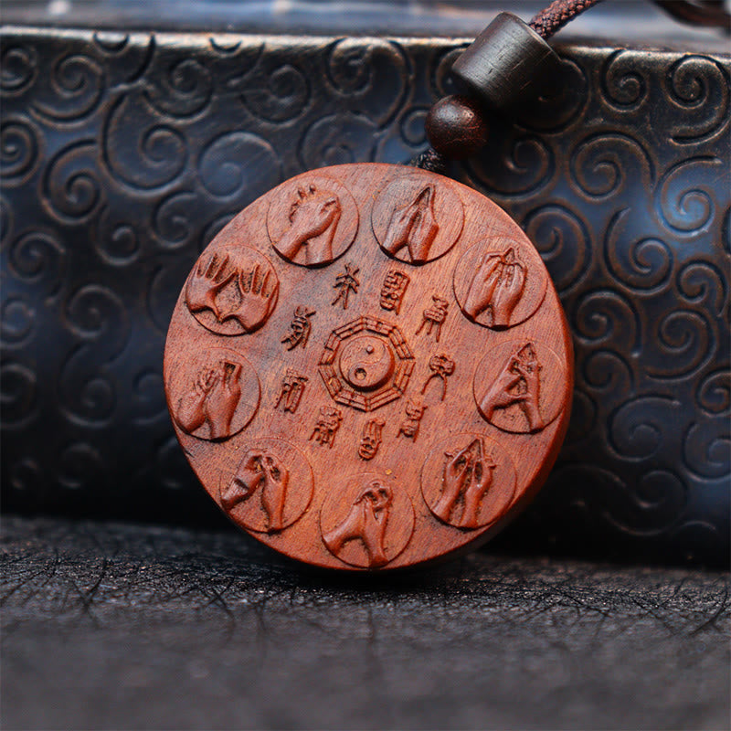 Buddha Stones Lightning Struck Jujube Wood Yin Yang Bagua Mountain Ghosts Spend Money Protection Necklace Pendant - image 7