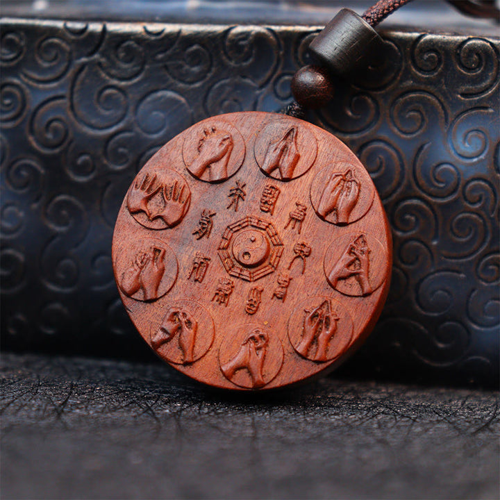 Buddha Stones Lightning Struck Jujube Wood Yin Yang Bagua Mountain Ghosts Spend Money Protection Necklace Pendant - image 7