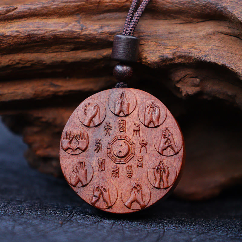 Buddha Stones Lightning Struck Jujube Wood Yin Yang Bagua Mountain Ghosts Spend Money Protection Necklace Pendant - image 6