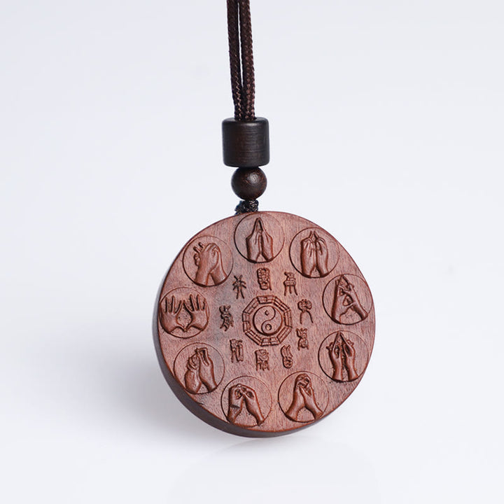 Buddha Stones Lightning Struck Jujube Wood Yin Yang Bagua Mountain Ghosts Spend Money Protection Necklace Pendant - image 10