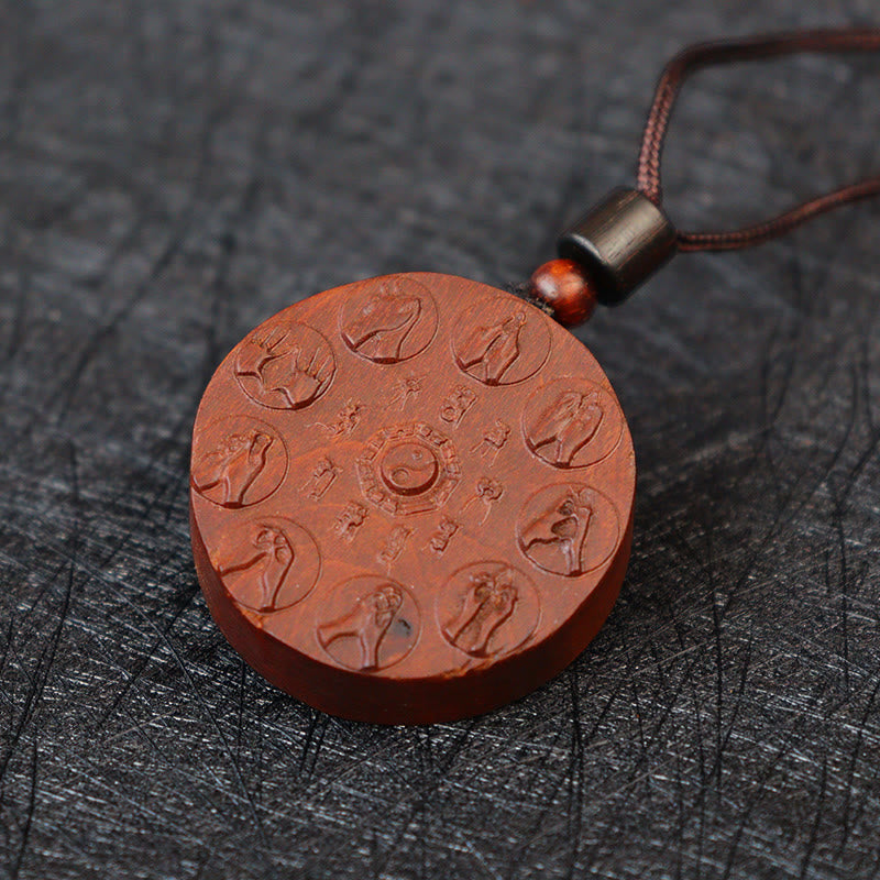 Buddha Stones Lightning Struck Jujube Wood Yin Yang Bagua Mountain Ghosts Spend Money Protection Necklace Pendant - image 8
