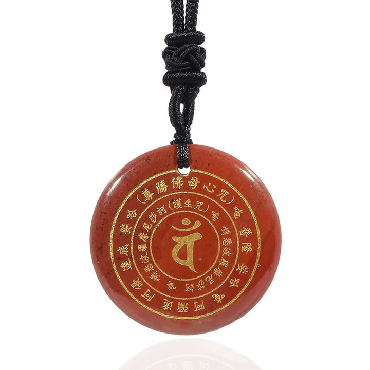 Buddha Stones Vairocana Tathagata Sanskrit Mantra Various Crystal Black Obsidian Green Aventurine Strength Necklace Pendant - image 23