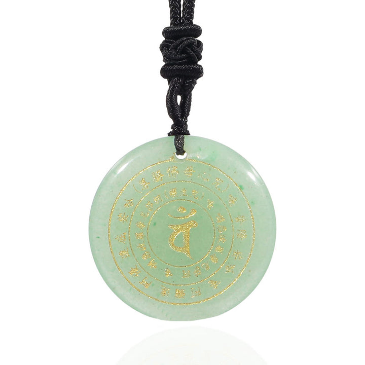 Buddha Stones Vairocana Tathagata Sanskrit Mantra Various Crystal Black Obsidian Green Aventurine Strength Necklace Pendant - image 17