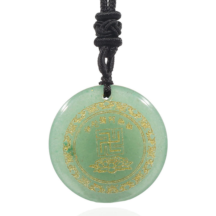 Buddha Stones Swastika Lotus Pattern Natural Various Crystal Black Obsidian Purification Necklace Pendant - image 18