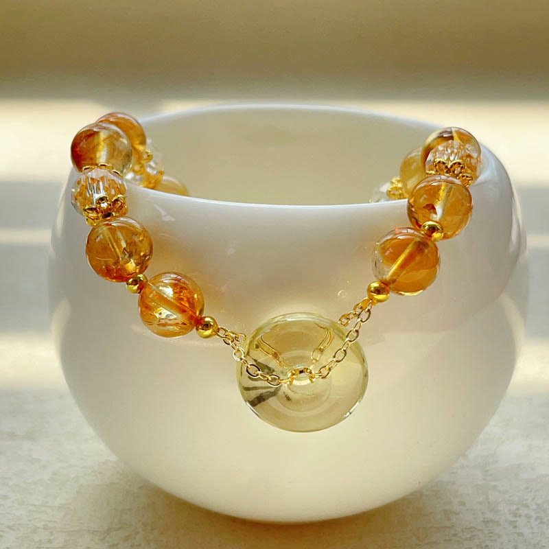 Buddha Stones Peace Buckle Citrine Crystal Prosperity Bracelet - image 2