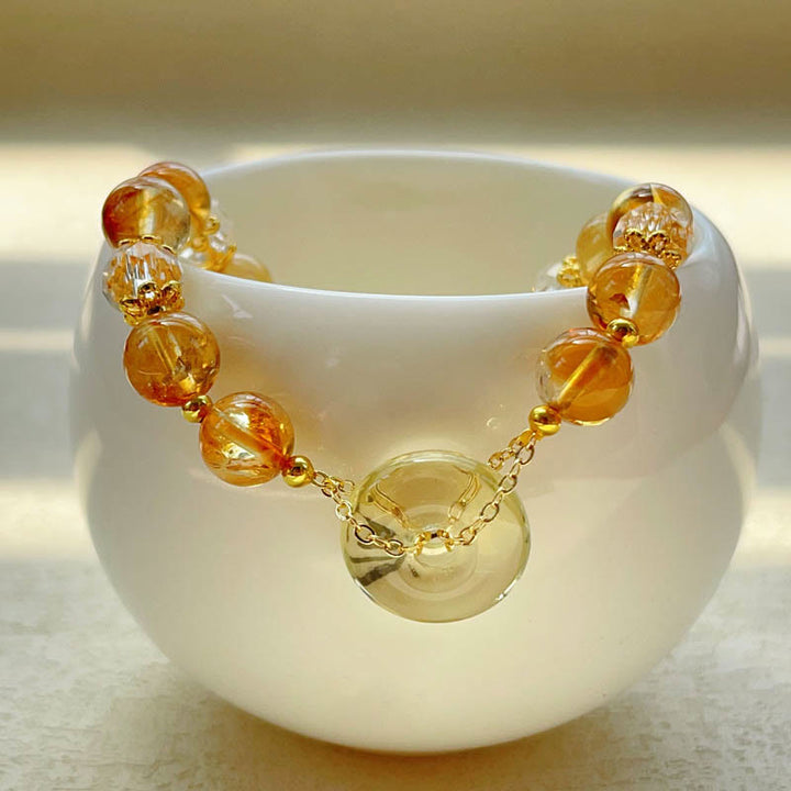 Buddha Stones Peace Buckle Citrine Crystal Prosperity Bracelet - image 2