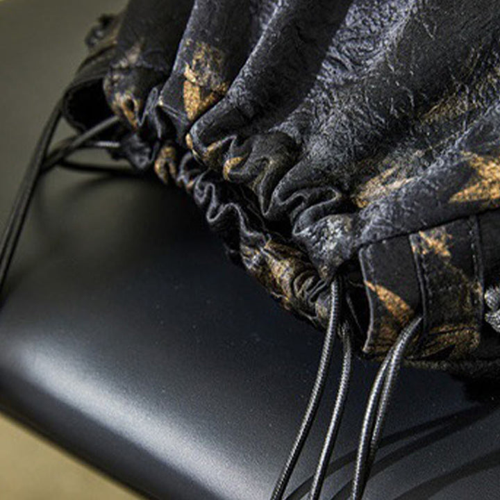 Buddha Stones Yellow Bamboo Leaves Pattern Acetate Crossbody Bag Shoulder Bag - image 4