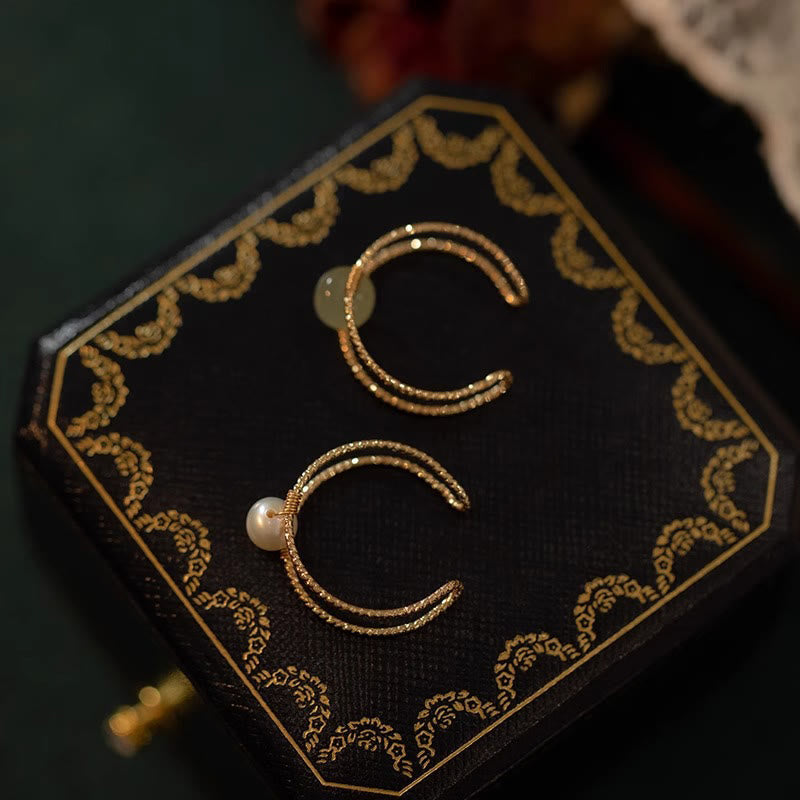 Buddha Stones Round Jade Pearl Bead Double Layer Copper Luck Adjustable Ring - image 13