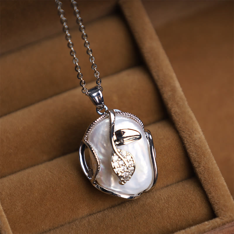 Buddha Stones 18K Gold Plated Copper Natural Baroque Pearl Flower Sincerity Necklace Pendant - Silver Baroque Pearl - image 8