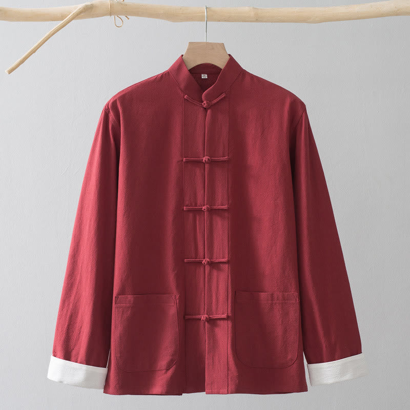 Buddha Stones Frog-Button Chinese Tang Suit Shirt Cotton Linen Men Jacket Clothing - image 15