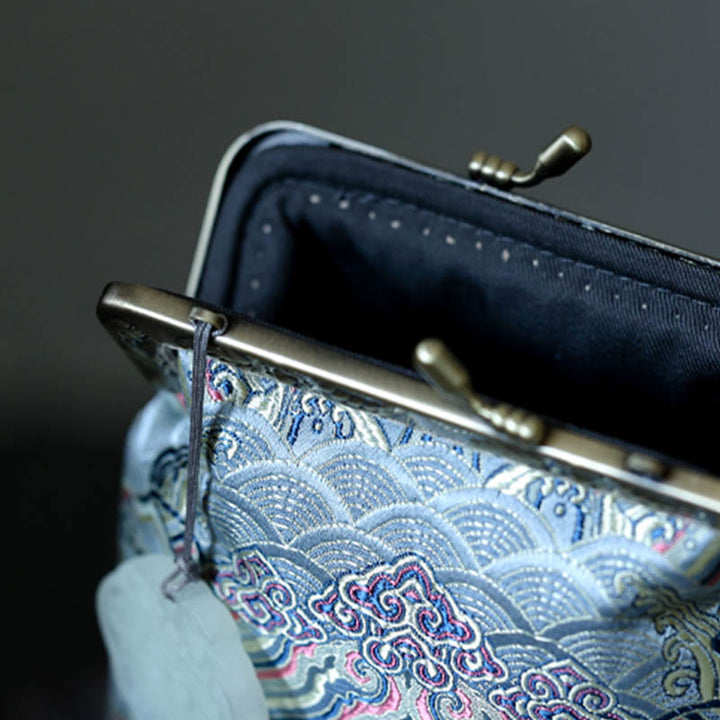 Buddha Stones Small Blue Ocean Waves Metal Chain Crossbody Bag Shoulder Bag Cellphone Bag - image 2