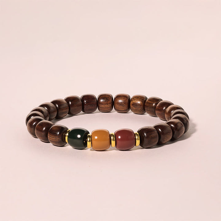 Buddha Stones Ebony Wood Rosewood Peace Balance Bracelet - Rosewood(Wrist Circumference 14-17cm) - image 11
