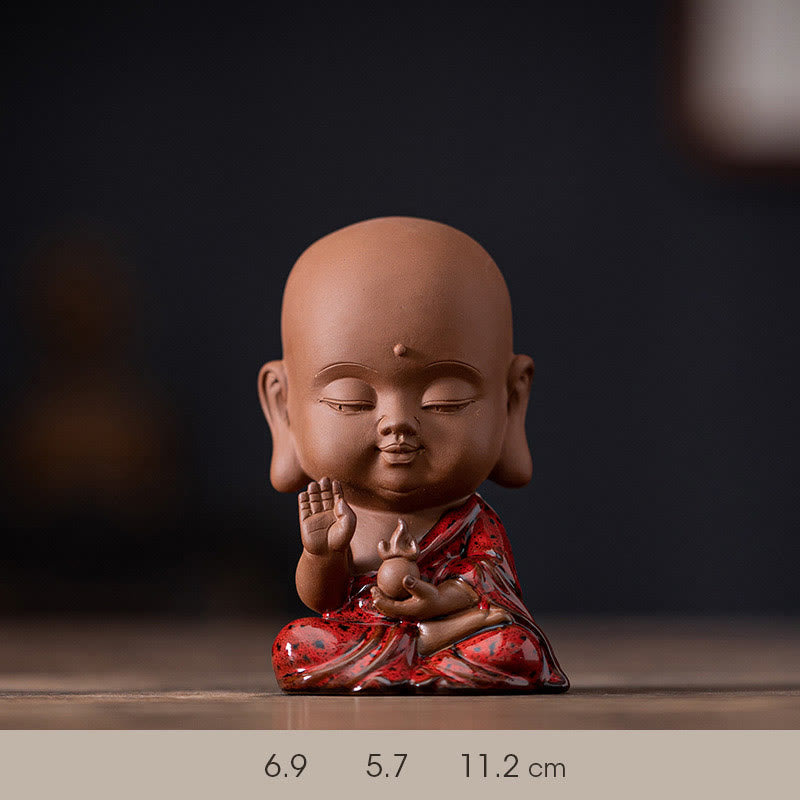 Buddha Stones Mini Gautama Buddha Sakyamuni Kwan Yin Avalokitesvara Ksitigarbha Serenity Ceramic Desk Decoration - Ksitigarbha 6.9*5.7*11.2cm - image 17