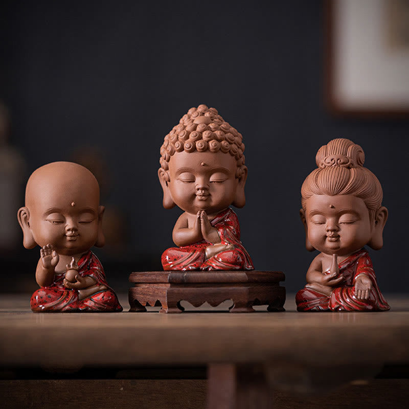 Buddha Stones Mini Gautama Buddha Sakyamuni Kwan Yin Avalokitesvara Ksitigarbha Serenity Ceramic Desk Decoration - image 22