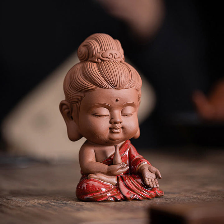 Buddha Stones Mini Gautama Buddha Sakyamuni Kwan Yin Avalokitesvara Ksitigarbha Serenity Ceramic Desk Decoration - image 14