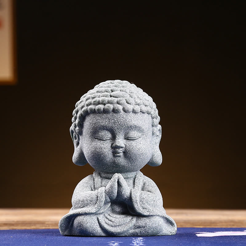 Buddha Stones Meditation Praying Buddha Compassion Serenity Home Decoration - Praying Buddha 6.7*4.5*9.5cm - image 1