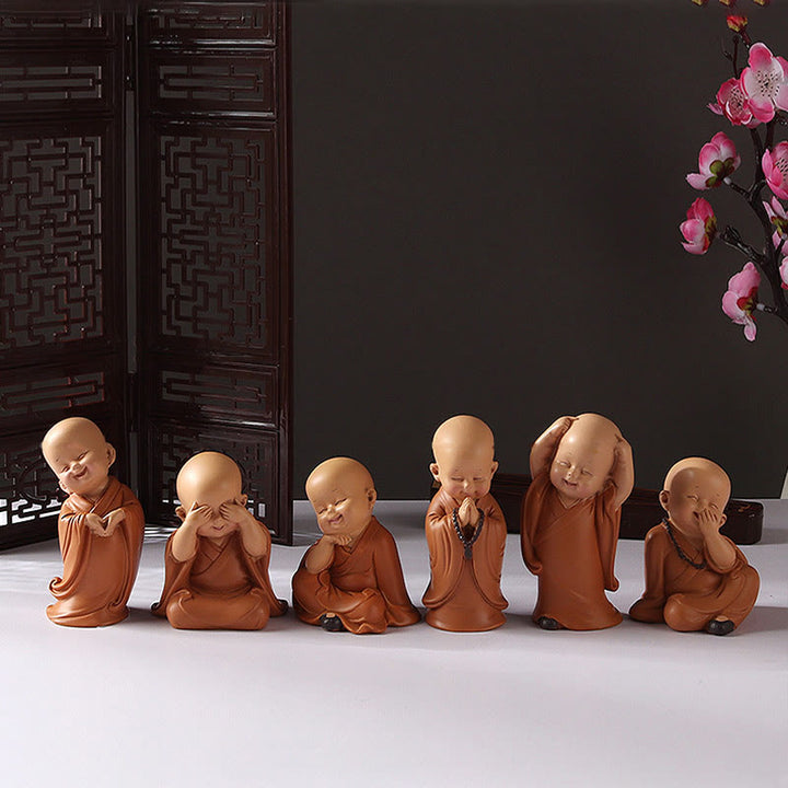 Buddha Stones Small Mini Meditation Praying Monk Serenity Resin Home Decoration - image 24