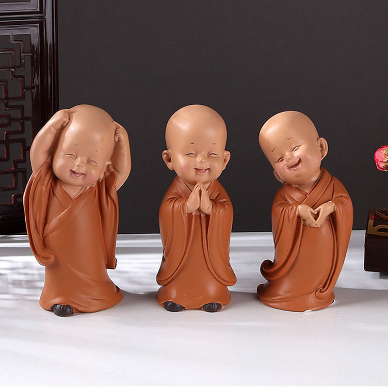 Buddha Stones Small Mini Meditation Praying Monk Serenity Resin Home Decoration - image 15