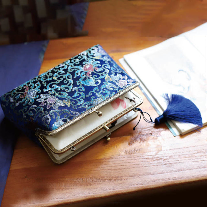 Buddha Stones Vintage Geometry Flowers Metal Chain Crossbody Bag Shoulder Bag Handbag - image 9