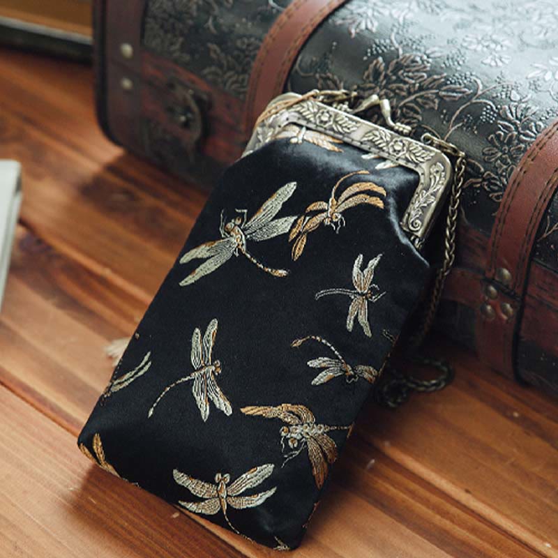 Buddha Stones Small Dragonfly Metal Chain Crossbody Bag Shoulder Bag Cellphone Bag - image 1