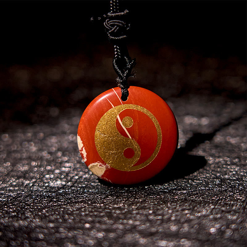 Buddha Stones Various Crystal Amethyst Tiger Eye Green Aventurine Yin Yang Spiritual Necklace Pendant - Red Stone - image 47