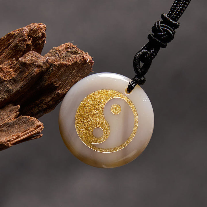 Buddha Stones Various Crystal Amethyst Tiger Eye Green Aventurine Yin Yang Spiritual Necklace Pendant - Agate - image 65