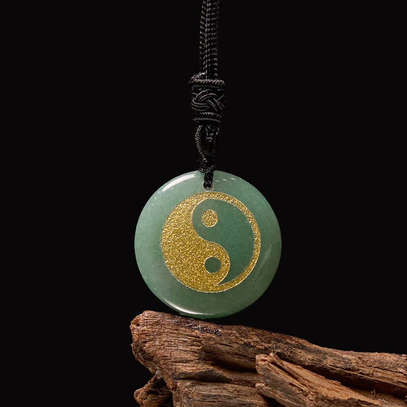 Buddha Stones Various Crystal Amethyst Tiger Eye Green Aventurine Yin Yang Spiritual Necklace Pendant - image 0