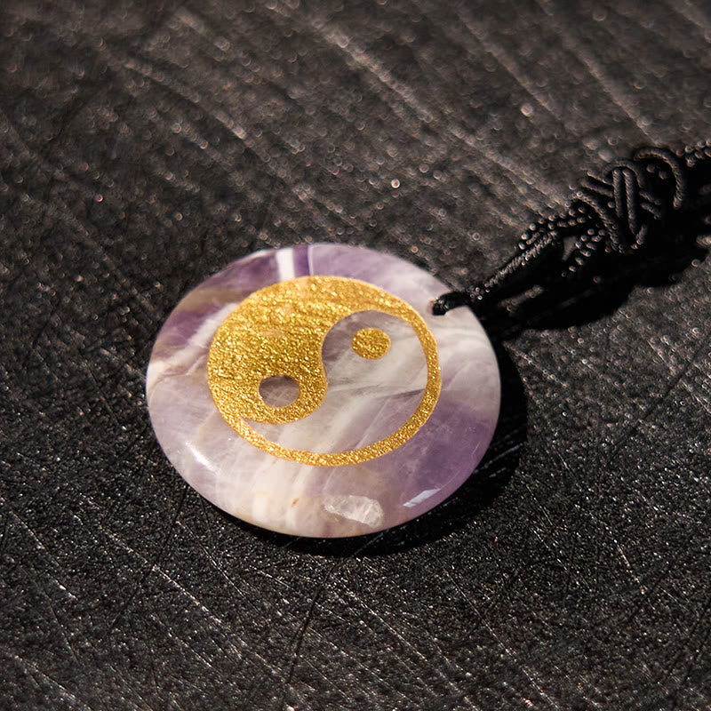 Buddha Stones Various Crystal Amethyst Tiger Eye Green Aventurine Yin Yang Spiritual Necklace Pendant - image 7