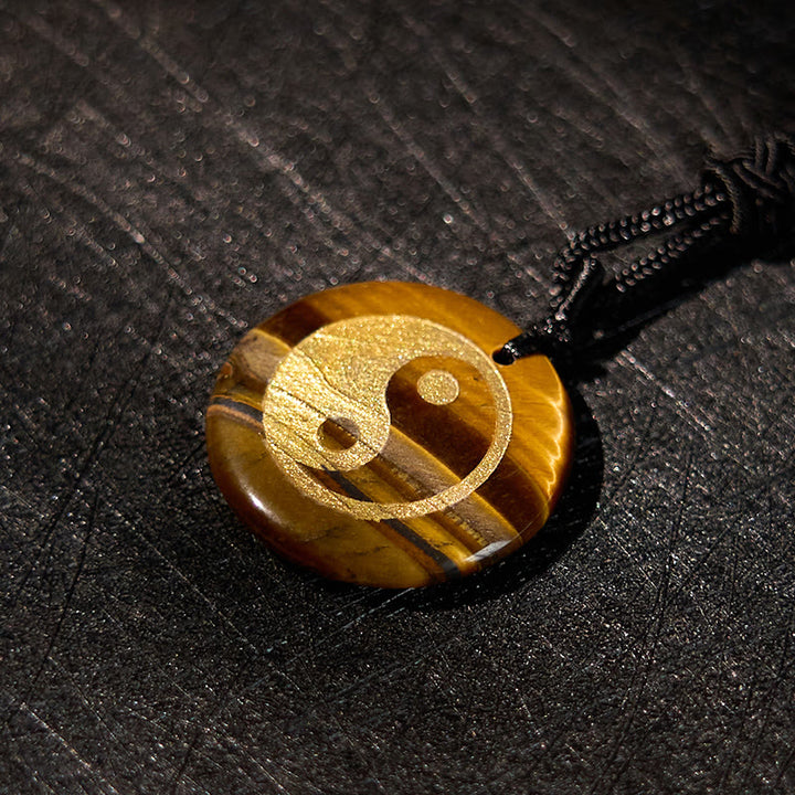 Buddha Stones Various Crystal Amethyst Tiger Eye Green Aventurine Yin Yang Spiritual Necklace Pendant - image 21