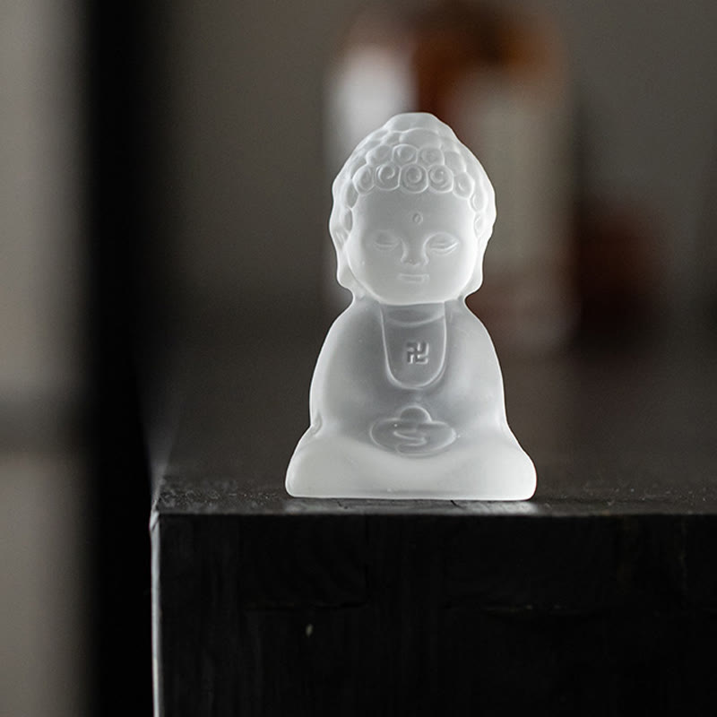 Buddha Stones Mini Tathagata Buddha Liuli Serenity Desk Decoration - image 3