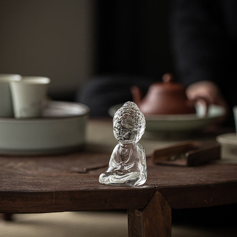 Buddha Stones Mini Tathagata Buddha Liuli Serenity Desk Decoration - image 11