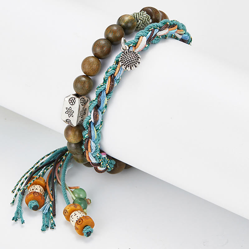 Buddha Stones 925 Sterling Silver Green Sandalwood Bodhi Seed Handmade Positive Bracelet - image 12