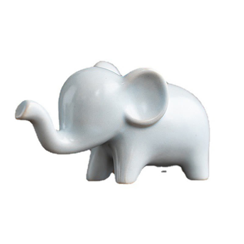 Buddha Stones Small Ceramic Elephant Home Tea Pet Figurine Desk Decoration - image 14