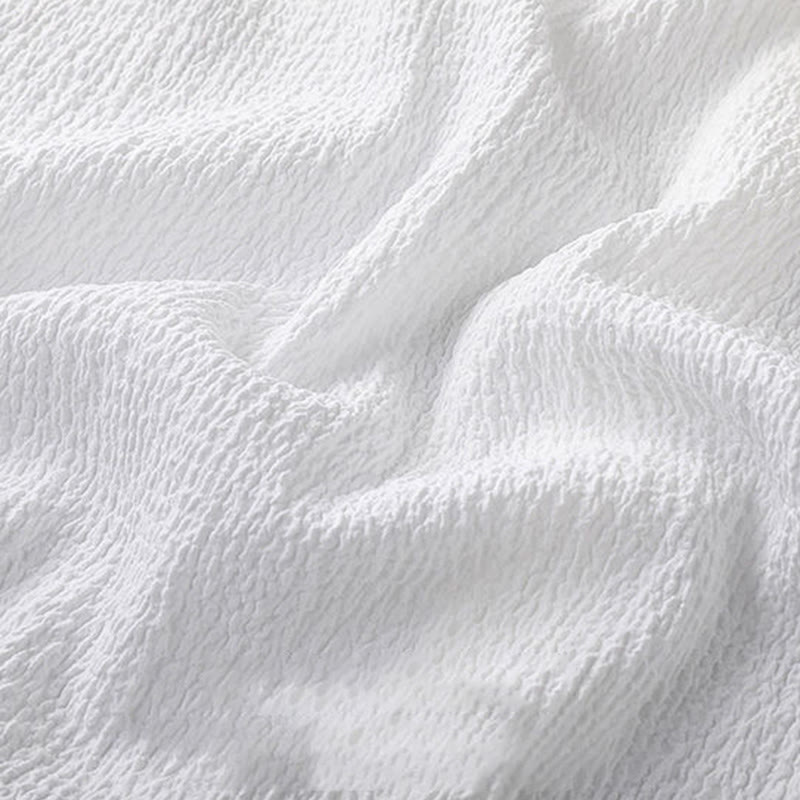 Buddha Stones 2Pcs Solid Color Texture Button Half Sleeve Shirt Pants Men's Set - image 11